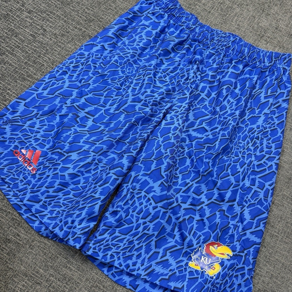 Adidas Kansas Jayhawks Basketball Shorts Men's M Blue NCAA Performance
